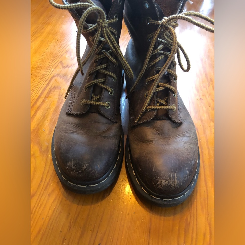 Brown Dr. Martens.
